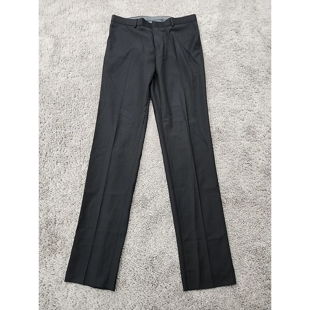 James by ICO Dress Pants Mens 34 Black Straight Modern Fit Business Formal NEW
